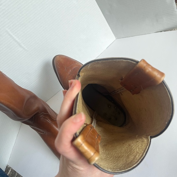 Vintage Frye Boots Genuine Leather Pull-on Western Boots Brown Women’s US 8 - Picture 12 of 16